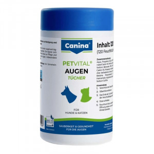 CANINA PETVITAL AUGENTUCHER mitrās salvetes acu tīrī&scaron;anai suņiem, kaķiem N120